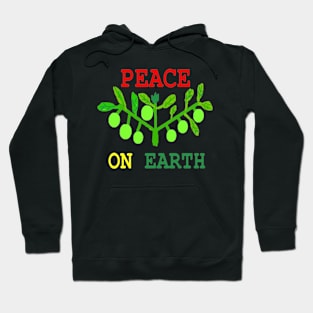 Peace on Earth on Black Background Hoodie